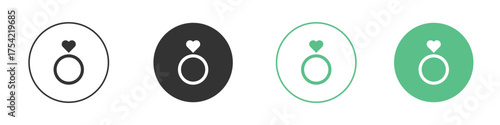 Wedding ring icon element for designs