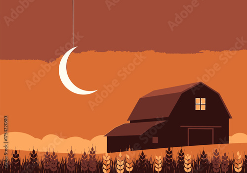 A Christmas sleigh packed with gifts and presents, a clean minimal flat vector illustration, editable