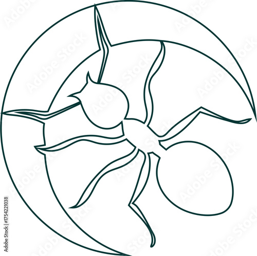 Monoline ant vector icon. Ideal for illustrations about insects, farming, or pest control.
