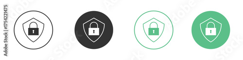 Shield lock icon element for designs