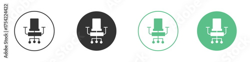 Office chair icon element for designs