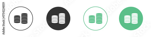 Money coin icon element for designs