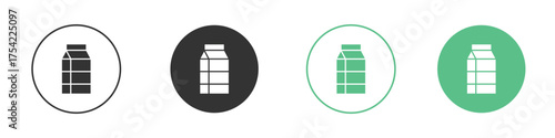 Milk carton icon element for designs