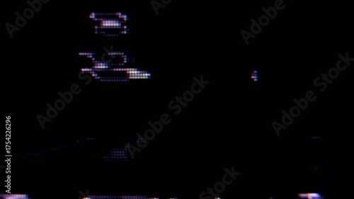 Screen TV Glitch Error - Signal Disturbance Broken Monitor,  VHS static noise glitch overlay