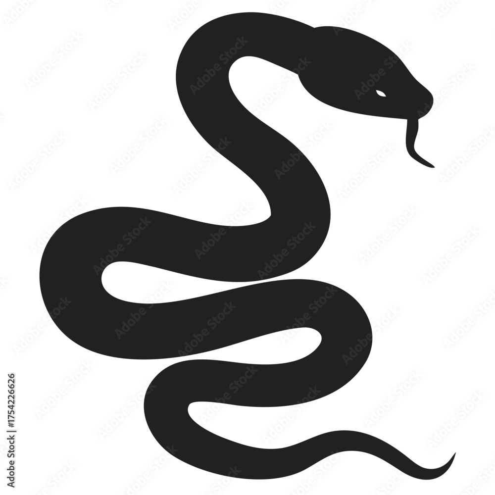 Naklejka premium Snake silhouette icon