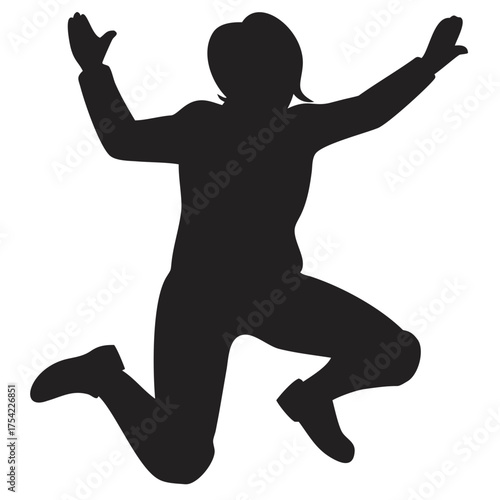 Jumping person silhouette icon