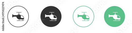 Helicopter icon element for designs