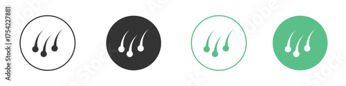 Hair icon element for designs