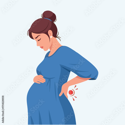 Pregnant woman experiencing back pain