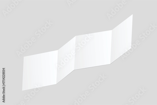 Blank square four fold open leaflet with shadows mockup template on background. Design for open booklet, thank you card, notecards, flyer, greeting card, wedding invitation, postcard, brochure. Vector