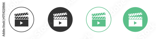 Film clapperboard icon element for designs