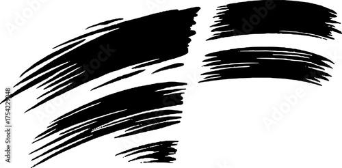 Vintage black line drawing with an outline. Simple set of vector illustrations showcasing unique textures and modern design.