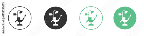 Dentist chair icon element for designs