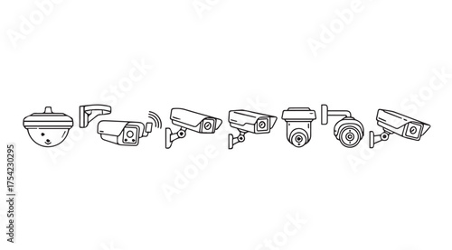 Vector art of cctv line drawing