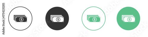 Cash icon element for designs
