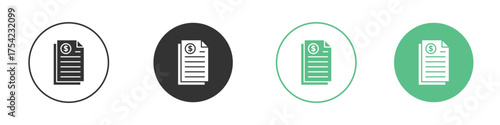 Bank statement icon element for designs