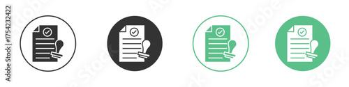 Approved document icon element for designs