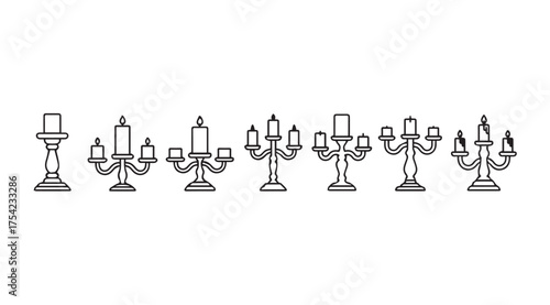 Vector art of candelabras isolated