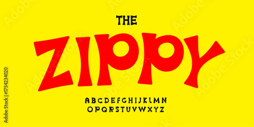 Playful funky carnival alphabet, bouncy cartoon comic font for party logo, school funky headline, joyful typography, birthday witty title, food cafe typographic design. Vector typeset.