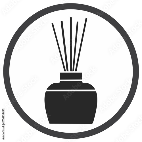 Aroma diffuser icon in a circle.