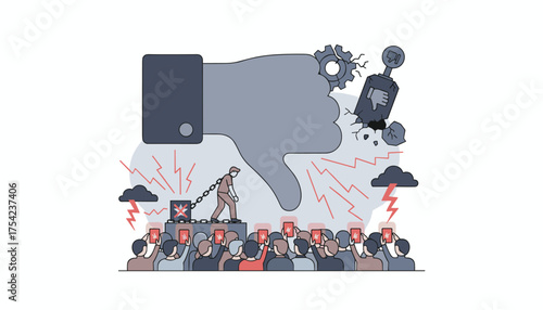 Conceptual vector illustration depicting the abstract idea of negative work, symbolizing effort without progress or unproductive tasks, suitable for business and productivity themes.
