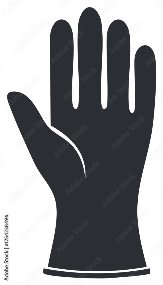 Obraz premium Black Rubber Glove Symbolizes Protection and Cleaning Safety for Healthcare and Medical Use