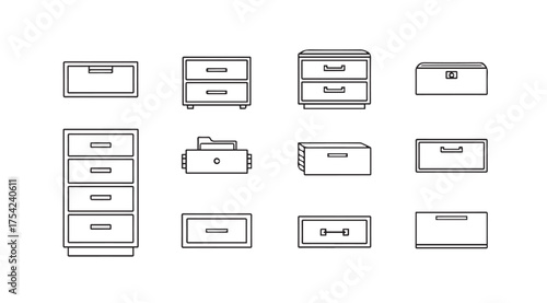 Vector art of drawers