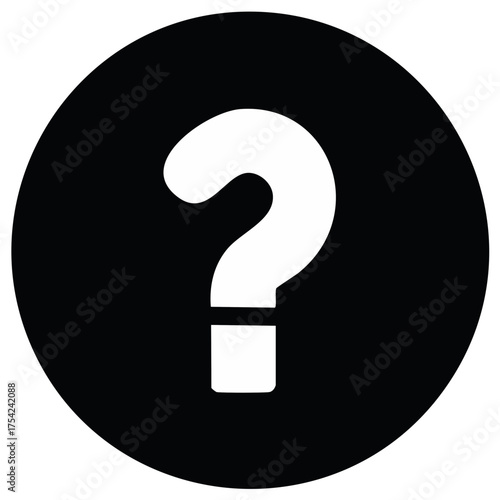 Question mark in white on black circle representing confusion and information needed