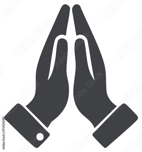 Praying Hands Icon Silhouette Gesture of Faith and Hope