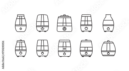 Vector art of humidifier line icons
