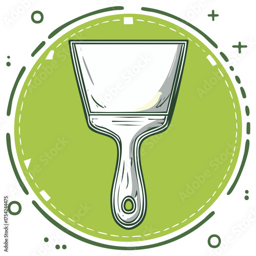 Hand drawn illustration of a paint scraper in a decorative design