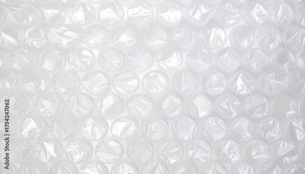 Fototapeta premium Close-up of bubble wrap texture showcasing its unique pattern and transparency for packaging use