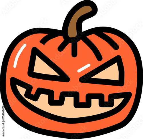 Jack-o-lantern hand drawn icon