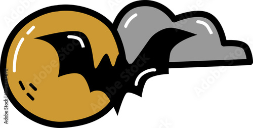 Bat flying hand drawn icon