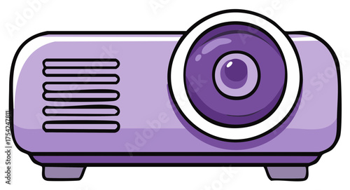 Vibrant Violet Projector Displaying Digital Content with Enhanced Detail