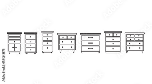 Vector art of chest of drawers icons