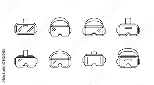 Vector art of vr headset icons