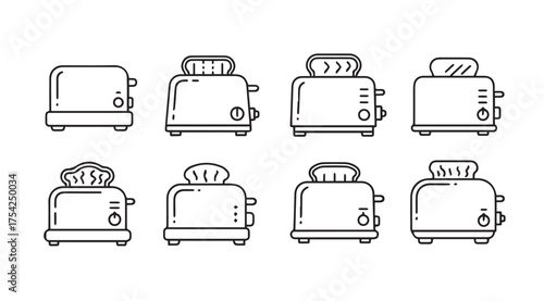 Vector art of toaster icons