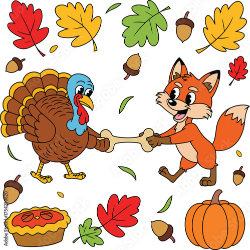 Thanksgiving Day Vector Illustration Graphic for T-Shirt Design