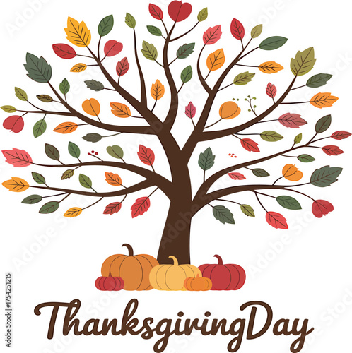 Thanksgiving Day Vector Illustration for T-Shirt and Print