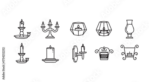 Vector art of candle holder on white
