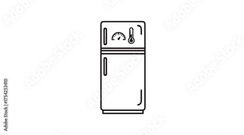 Vector art of refrigerator isolated