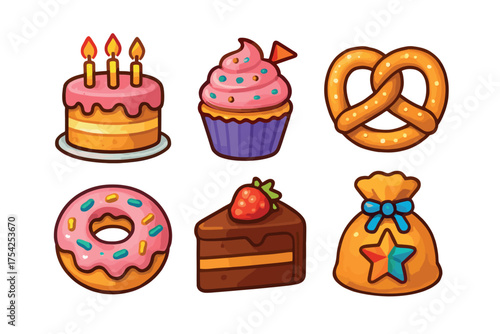 Colorful megaphones announcing a sale promotion and discount event. Set of 6 vector illustration