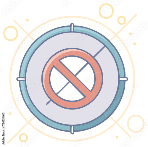 Restriction Symbol Icon, Circular, Line Art, No Sign, Ban, Crossed Out