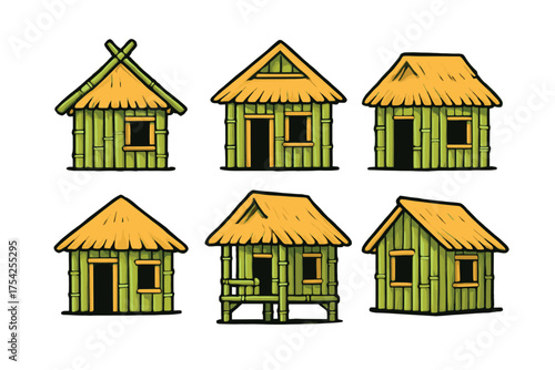 Journalists reporting news in a lively media environment. Set of 6 vector illustration