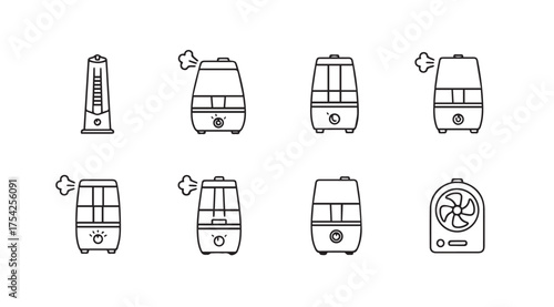 Vector art of humidifier icons