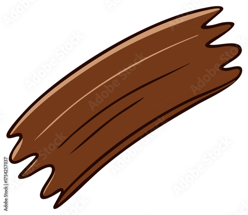 Cartoon Brown Wood Piece with Jagged Edges for Decoration and Crafting Projects