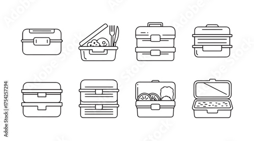 Vector art of lunch box collection