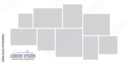 Pictures or photos frame collage layout abstract photo frames and digital photo wall template