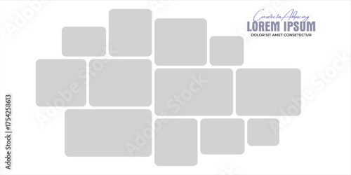 Pictures or photos frame collage layout abstract photo frames and digital photo wall template